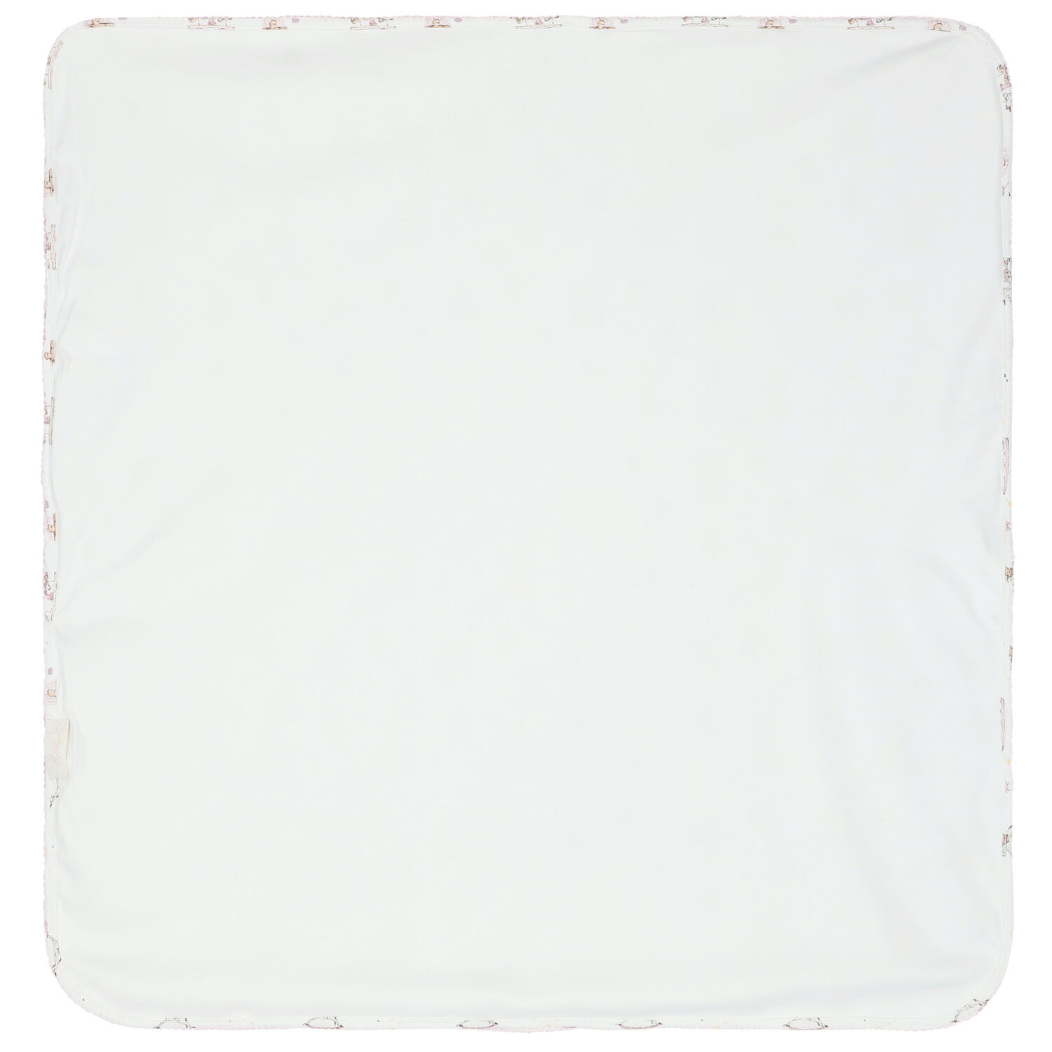 Baby Girls White & Pink Carousel Blanket, 1, hi-res